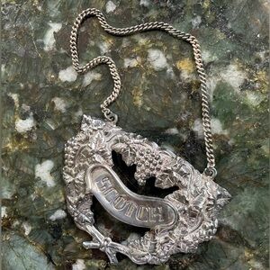Vintage SCOTCH Silver Plate Bottle Decanter Tag